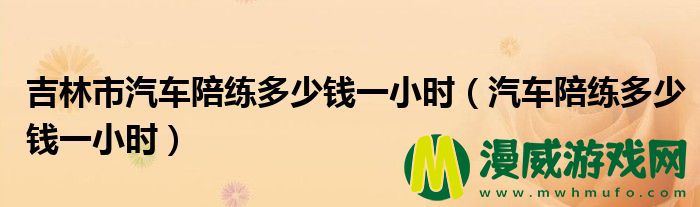 吉林市汽车陪练多少*
一小时