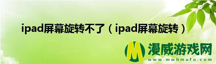 ipad屏幕旋转不了