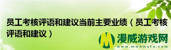 员工考核评语和建议当前主要业绩