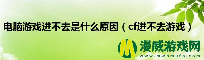 电脑游戏进不去是什么原因