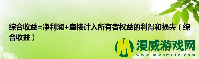 综合收益=净利润+直接计入所有者权益的利得和损失（综合收益）