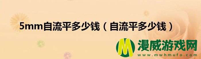 5mm自流平多少钱（自流平多少钱）