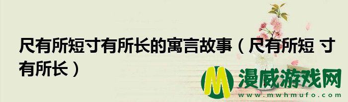 尺有所短寸有所长的寓言故事（尺有所短 寸有所长）