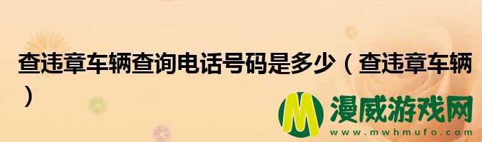 查违章车辆查询电话号码是多少