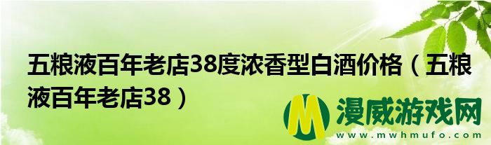 五粮液百年老店38度浓香型白酒价格（五粮液百年老店38）