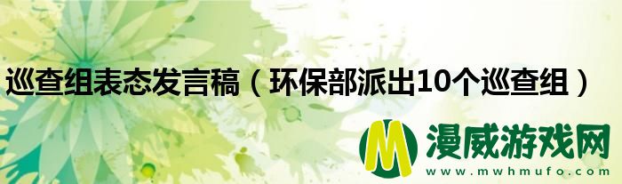 巡查组表态发言稿（环保部派出10个巡查组）