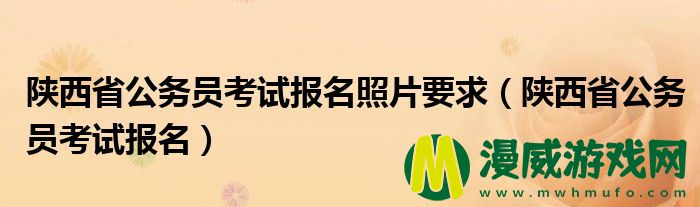 陕西省公务员考试报名照片要求