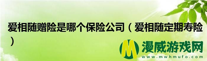 爱相随赠险是哪个保险公司（爱相随定期寿险）