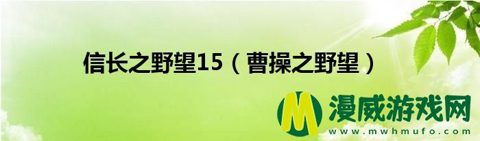 信长之野望15（曹操之野望）