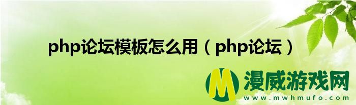 php论坛模板怎么用（php论坛）