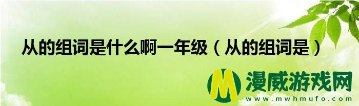 从的组词是什么啊一年级