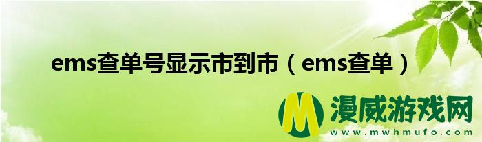 ems查单号显示市到市