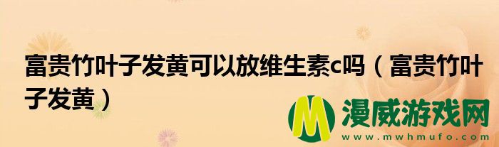 富贵竹叶子发黄可以放维生素c吗（富贵竹叶子发黄）