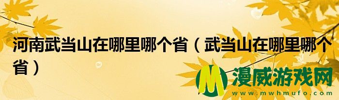 河南武当山在哪里哪个省