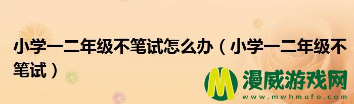 小学一二年级不笔试怎么办