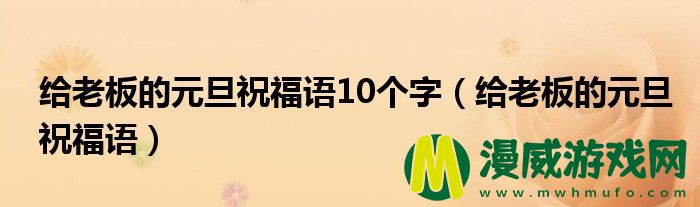 给老板的元旦祝福语10个字