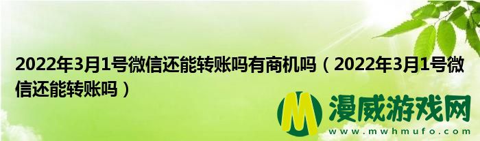 2022年3月1号微信还能转账吗有商机吗（2022年3月1号微信还能转账吗）