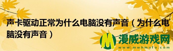 声卡驱动正常为什么电脑没有声音