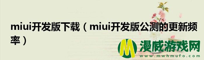 miui开发版下载（miui开发版公测的更新频率）