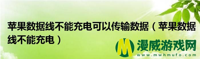 苹果数据线不能充电可以传输数据